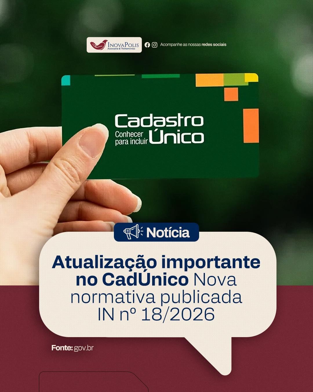 Atualização importante no CadUnico Nova normativa publicada IN n° 18/2026